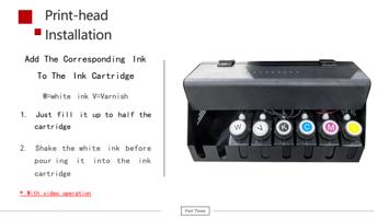rinthead Installation Add The Corresponding Ink To (Page 27 / 67) F2-6090 UV Flatbed Printer Product Installation and Operation Instructions